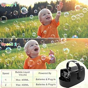 Bubble Machine Durable Automatic Bubble Blower, 4800+ Bubbles Per