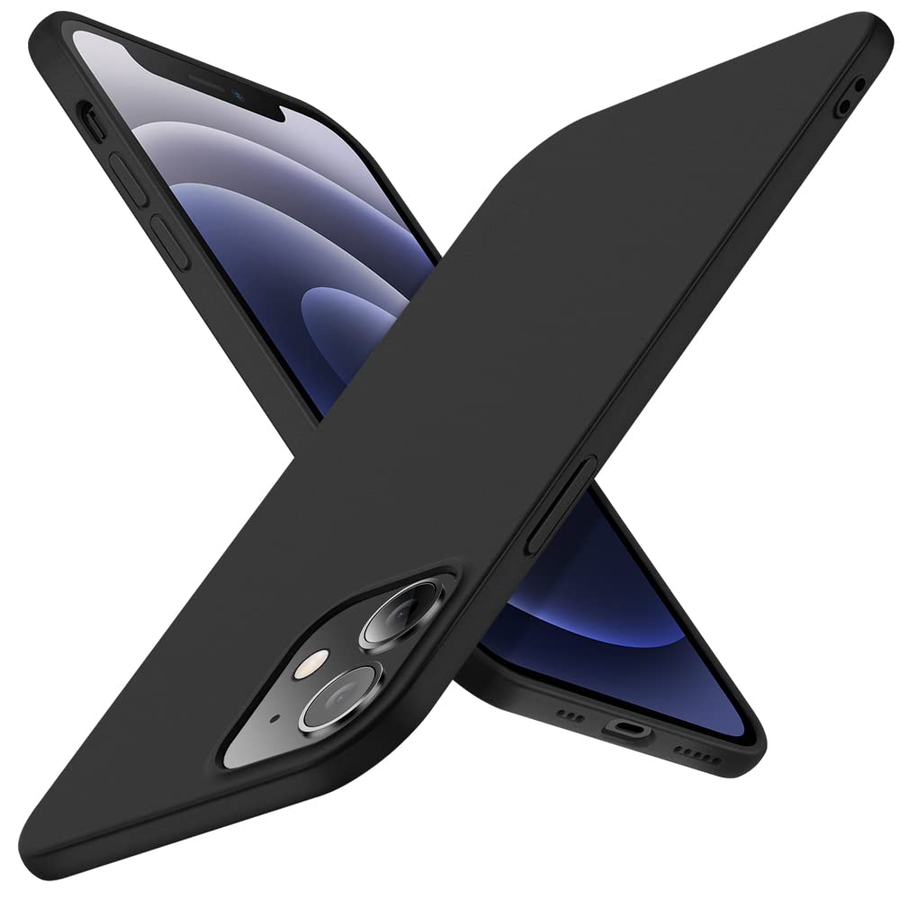 X-level Compatible with iPhone 12 Mini Case, [Guardian Serie] Ultra Thin Slim Soft Flexible TPU Bumper Matt Finish Protective Case Compatible with iPhone 12 Mini 5.4''- Black
