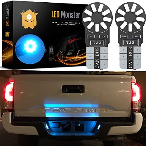 LED Monster 2-Pack Ice Blue 18-SMD LED Light Bulb for Turn Signal License Plate Interior Map Dome Side Marker Light 194 168 2825 175 192 W5W T10 Wedge Super Bright High Power 3016