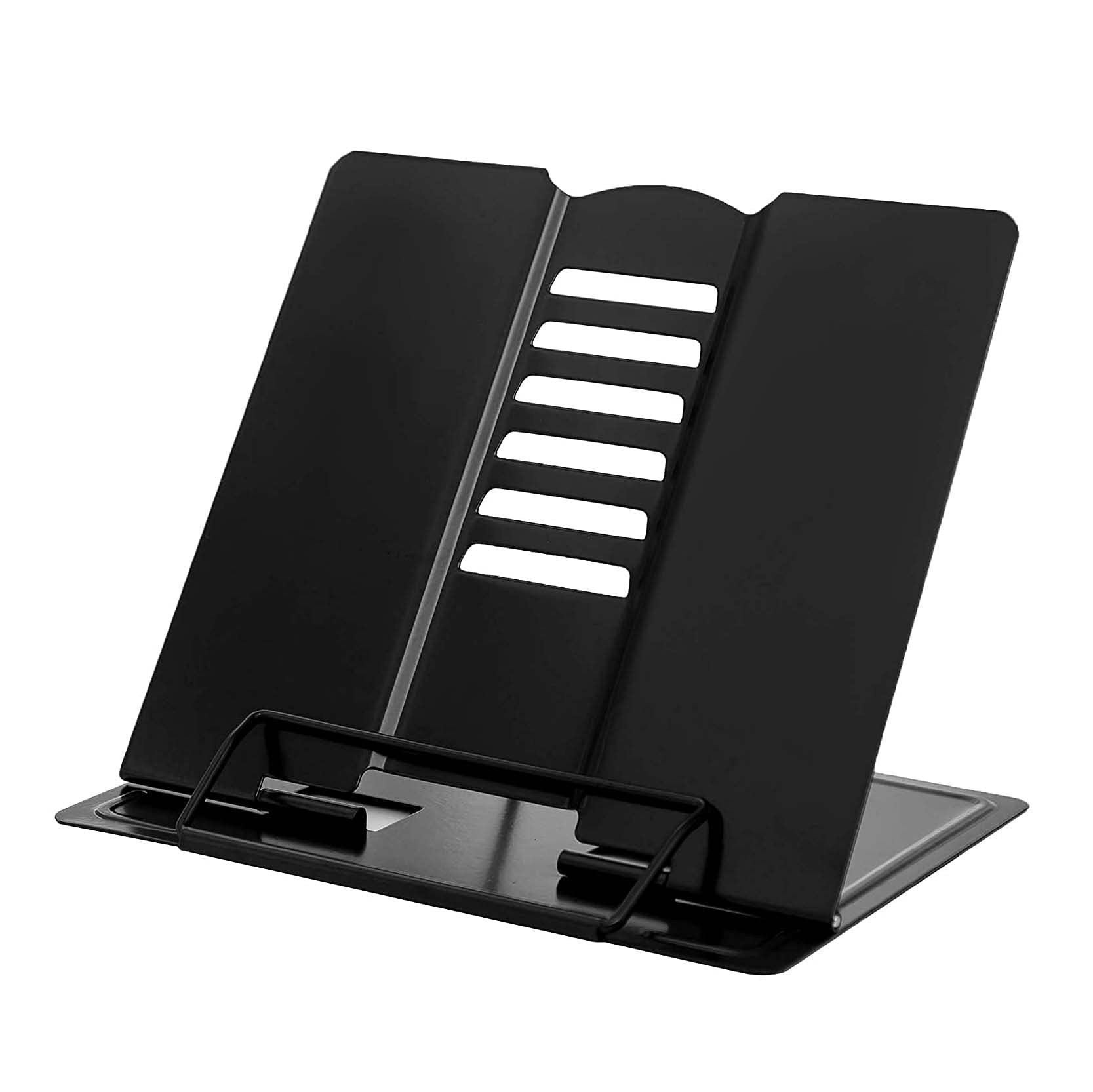 XLKJ Book Stand Folding, Adjustable Recipe Book Holder Stand with Page Holder for Reading, Book Stands for Kitchen, Office, Home