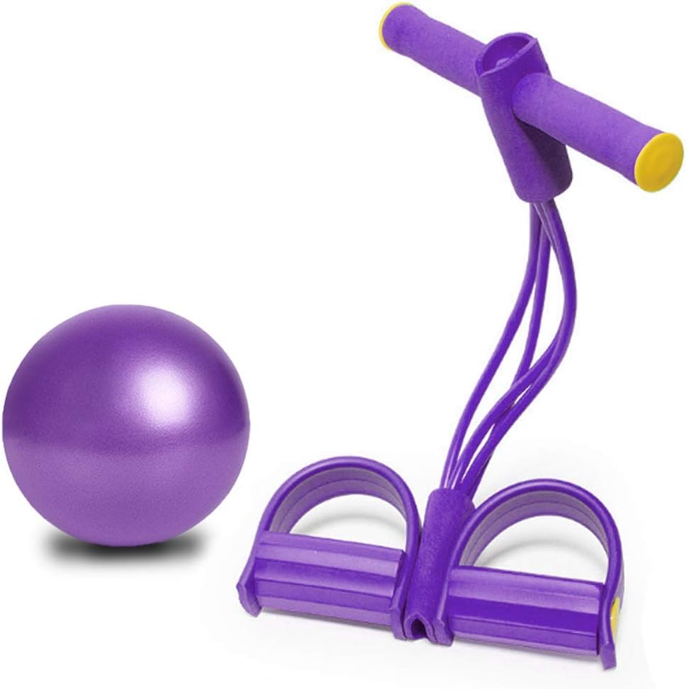 MDDB Multifunction Tension Rope Pedal Fitness Band Pedal Resistance Rope Elastic Sit Up Pull Rope Yoga Ball for Thigh Abdominal Exercise Equipment Waist Arm Stretching Mobility Training