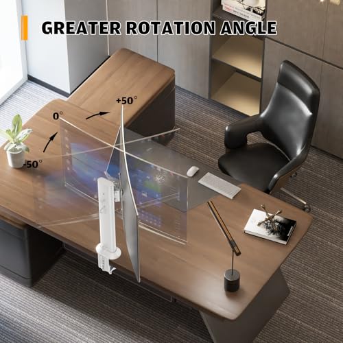 HEMUDU Single Desk Monitor Arm Mount Fits 13" to 32" Flat Curved Computer Screens Swivel Height Adjustable Rotatable Holds up to 77lbs