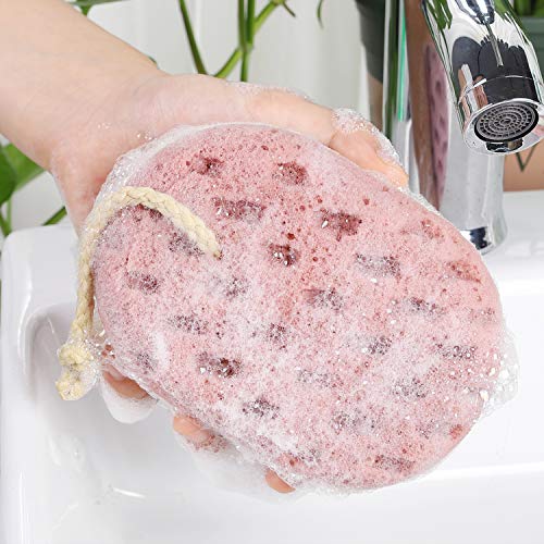 KECUCO 3 Pcs Soft Bath Sponge for Women, Men, Kids, 100% All Natural Fiber Gentle & Soothing Body Sponge, 3 Different Colors and Extra Large Size XL with Fine, Soft, Rich Foam (for Children/Kids)