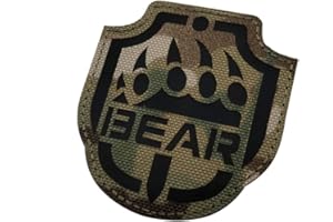 TAIFENG 4PC New Russia Escape from Tarkov Bear USEC IR Reflective Patch Tactical Military Badges Decorative Appliques Hook and Loop Fastener Backing (Color-a)