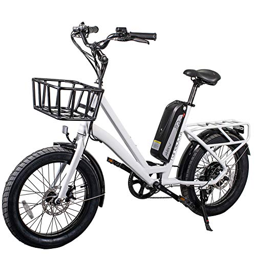 CIVI BIKES Runabout Electric Bycicle Mini Commuter Cargo Bike 500W 25MPH E-Bike - Pearl White CIVI BIKES Runabout Electric Bycicle Mini Commuter Cargo Bike 500W 25MPH E-Bike - Pearl White