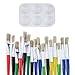 Shappy 16 Pieces Large Flat and Round Children's Paint Brushes with Painting Tray, Assorted Color