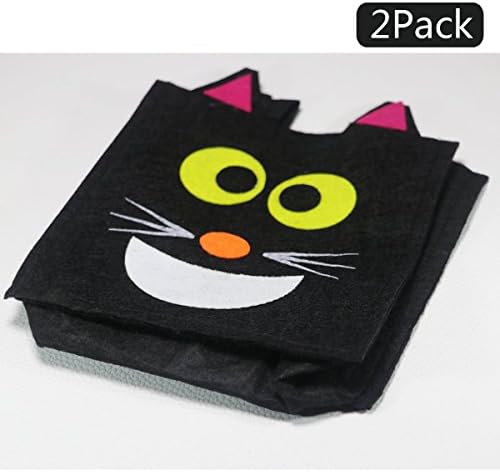 Halloween Candy Bags Candy Container for Kids Black Cat 2 Pack