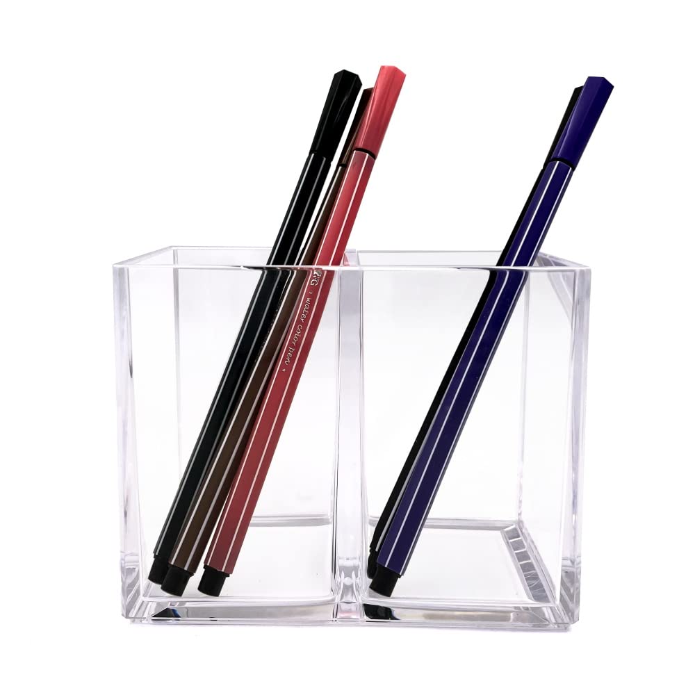 Makeup Brush Holder, Acrylic Clear Organizer For Cosmetics, Pen Pencil Cup Holder For Desk