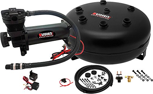 Vixen Air 4 Gallon (15 Liter) Pancake Air Tank with 200 PSI Black Compressor Onboard System/Kit for Suspension/Train Horn 12V VXO4840B