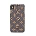 unbrand iPhone X Xs Case Elegant Luxury PU Leather Monogram Pattern Classic Style Cover Case for Apple iPhone X Xs (Large Logo)