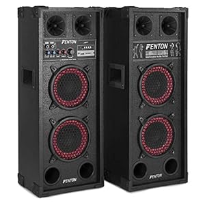 Fenton SPB-26 Actieve Speakerset 2x 6 Inch 600 Watt 2 stuks met Bluetooth voor Muziek, Zang en Karaoke.