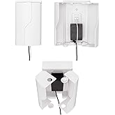 Safety Innovations Twin Door Baby Safety Outlet Cover Box for Babyproofing Outlets - More Interior Space for Extra Large Electrical Plugs and Adapters - Easy to Install - Easy to Use, (1-Pack)
