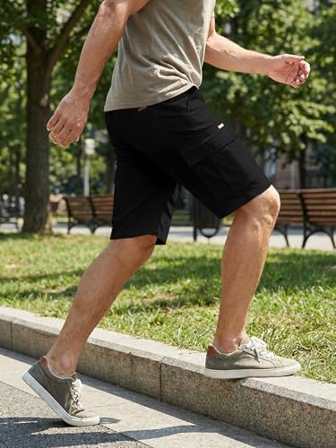 JMIERR Men's Cargo Shorts Casual Drawstring Stretch Shorts with Pockets Relaxed Fit Twill Golf Beach Shorts