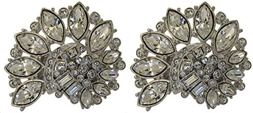 Ammonite Silver Plated Swarovski Elements Crystal Clip on Earrings