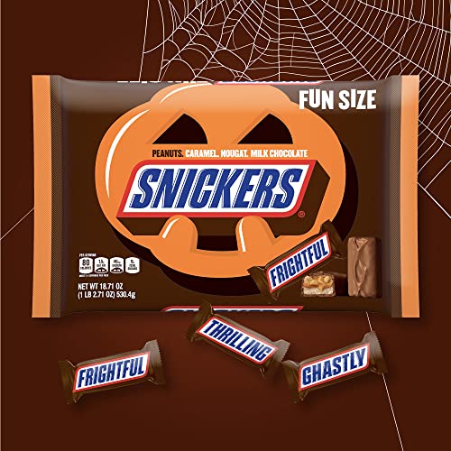 SNICKERS Spooky Packaging Chocolate Bars Fun Size Halloween Candy, 18.