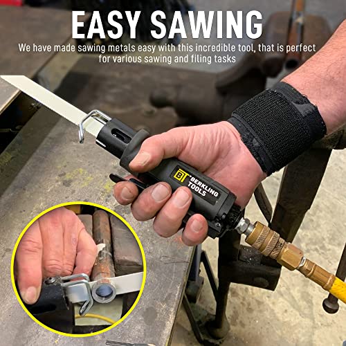 Berkling Tools 7102 Compact Low Vibration Air Saw/Air File with 8 pcs