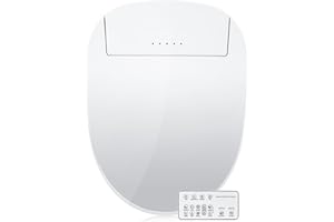 ZMJH A201S Bidet Toilet Seat, Electric Smart Heated Seat with Slow Closes, Vortex Wash, Warm Dryer, Rear and Front Wash, Warm Water, Remote Control, and Night Light, White (Elongated)