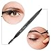 2 Pieces Retractable Eyebrow Lip Brush Soft Eyelash Makeup Brush Set With Cap Concealer Eyeliner Travel Cosmetic Brushes