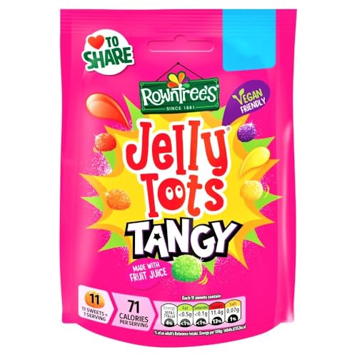 Rowntree's Jelly Tots Tangy Sweets Sharing Bag 140g S&S 95p/85p
