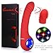 G Spot Vibrator Vibrating Dildo Silicone 7 Speeds Clitoris Vagina Stimulator Massager with LED Light of Seven Colors & Ring Handle Sex Toy Adult Toys