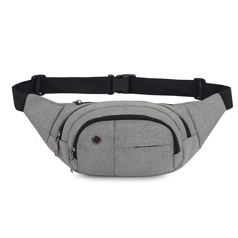 HanryDong Grey Dog Snack Rewards Bag, Training Multiple Pockets Treat Cottton Pouch with Large Space, Pet Dispenser, Carry 2 Ways with Waist Belt, Shoulder Strap, Black, Blue
