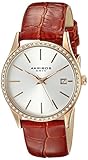 Akribos XXIV Women's AK883BR Round Silver Dial Three Hand Quartz Rose Gold Tone Strap Watch