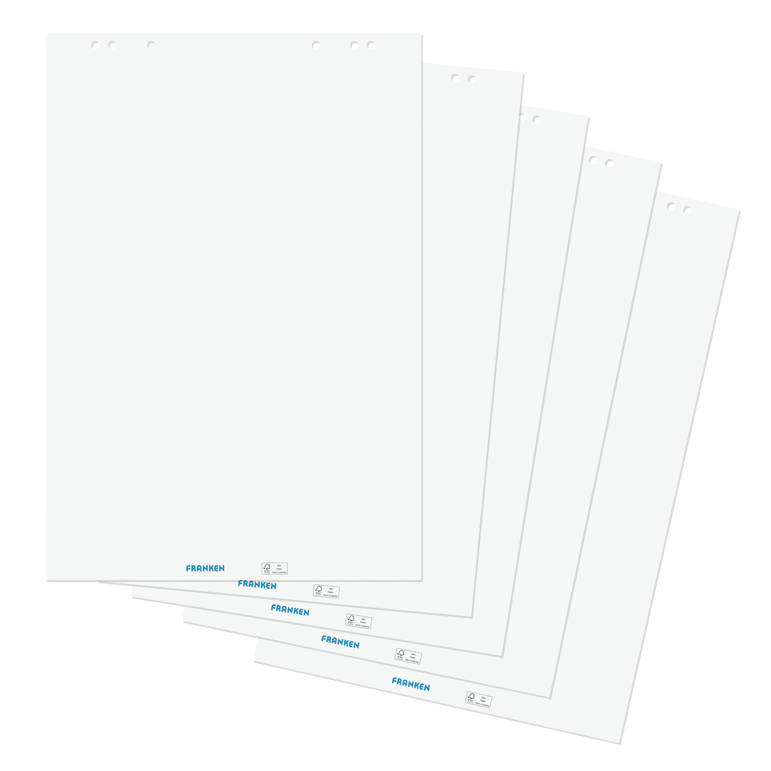 Flipchart Paper White Size 68 x 98 cm Pad 100 Sheets 5 PC