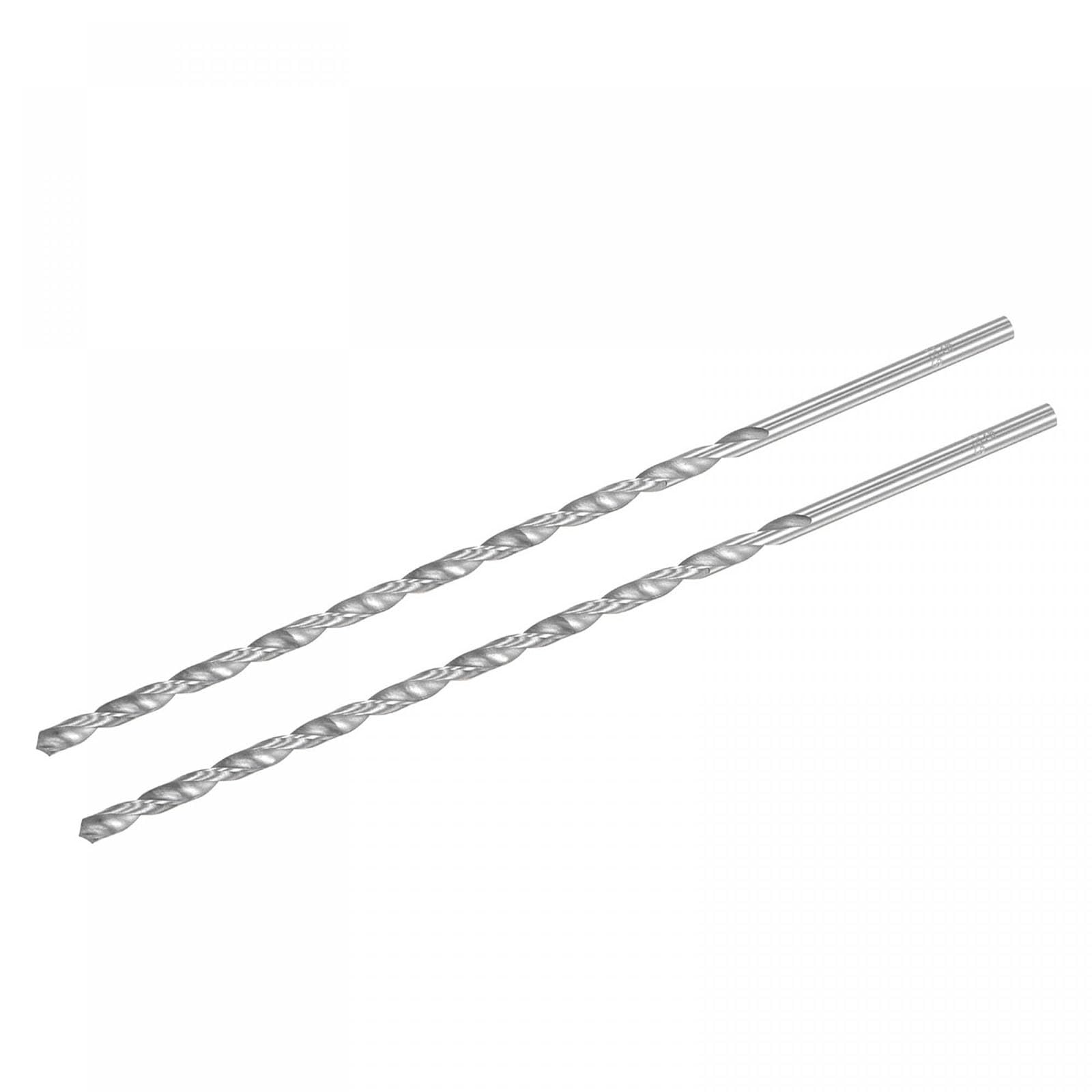 TA-VIGOR 2Pcs 5mm Extra Long Twist Drill Bits, 250mm Length High-Speed Steel HSS Straight Shank Spiral Drill Bits for Wood Metal Aluminum Plastic