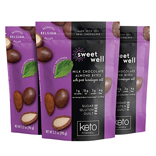Sweetwell Keto Milk Chocolate Almond Bites, SugarFree Chocolate Treats