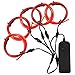 Zitrades El Wire Red 4 Modes Battery Operated Neon Glowing Strobing Electroluminescent EL Wires Kits for Decoration Halloween Christmas Party