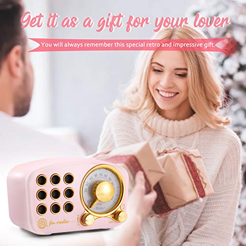 Retro Bluetooth Speaker FM Vintage Radio with Loud Volume, Strong Bass Enhancement, Bluetooth 4.