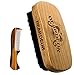 Beard Brush, Best Natural Wooden Hair Brush For Men, 100% Firm Black Wild Boar Bristle, Use with Balm & Beard Oil to Style & Groom, Premium Military Style Palm Brush for Beard Care, Barbers Tool