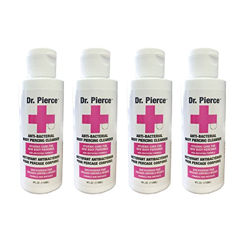 Dr Pierce Anti Bacterial Body Piercing Cleanser 4 oz 4 pc Set