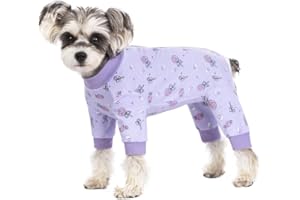 AITOLI Dog Surgery Recovery Suit, Dog Onesie for Surgery Female Male Dogs, Dogs Pajamas Long Sleeve, Small Dogs Onesie, Abdominal Wound Bandages Surgical Suit, Cat Recovery Suit for Shedding Skin Disease