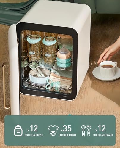 UV Sterilizer and Dryer, 22L Baby Bottle Sterilizer and Dryer, Multi-functional Disinfection Cabinet for Toys/Clothes/Beauty Tools/Tableware/Phone/Home Office Items