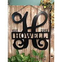 Personalized Last Name Sign Weatherproof 24 inch ACM Metal Monogram Letter Wall Decor Family Established Signs Custom Door Hanger Monogram Outdoor Patio Sign Wedding Gift Anniversary QUICK SHIPPING