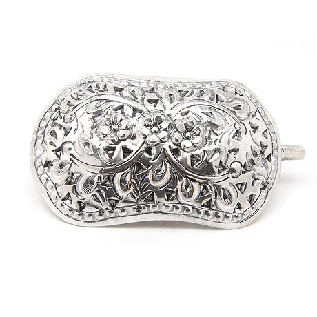 Small Ornate Victorian Style And Daisy Flower Sterling Silver Hair