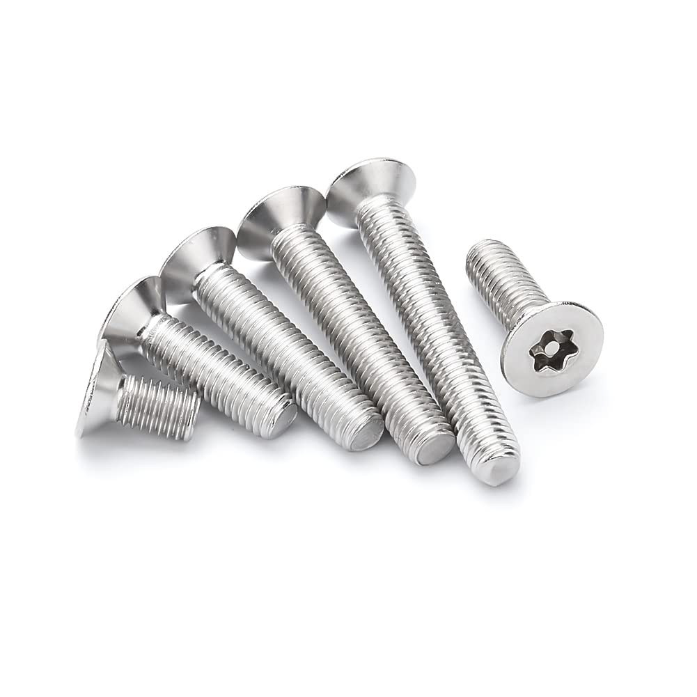 BOZONLI Torx Bolts M4 - TX Socket Countersunk Machine Screws Bolts Security Anti-theft Screws M4×6mm,20 pcs