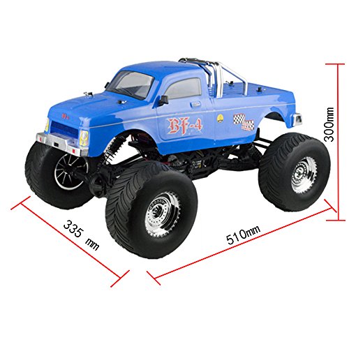 FullfunRC Electric BF-4 RC Monster Truck with 2.4GHz Radio,7.2V Vehicle Battery and Charger Included (1/10 Scale), Blue