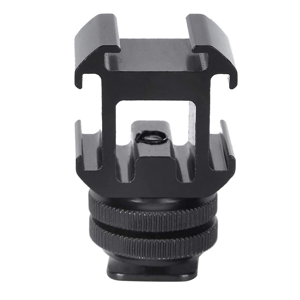 EBTOOLS Hot Shoe Base Mount Adapter Camera Hot Shoe Mount Adapter Camera Cold Shoe Mount Adapter 1/4'' Dual Layer Screw One for Three Hot Cold Shoe Base Fill Light Multifunction Bracket