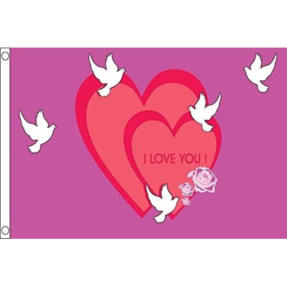 AZ FLAG - I Love You Flag - 3x5 Ft - 100D Polyester Loves Banner with Two Metal Grommets - Fade Resistant - Vivid Colors - 3' x 5' Feet - 150x90 Cm