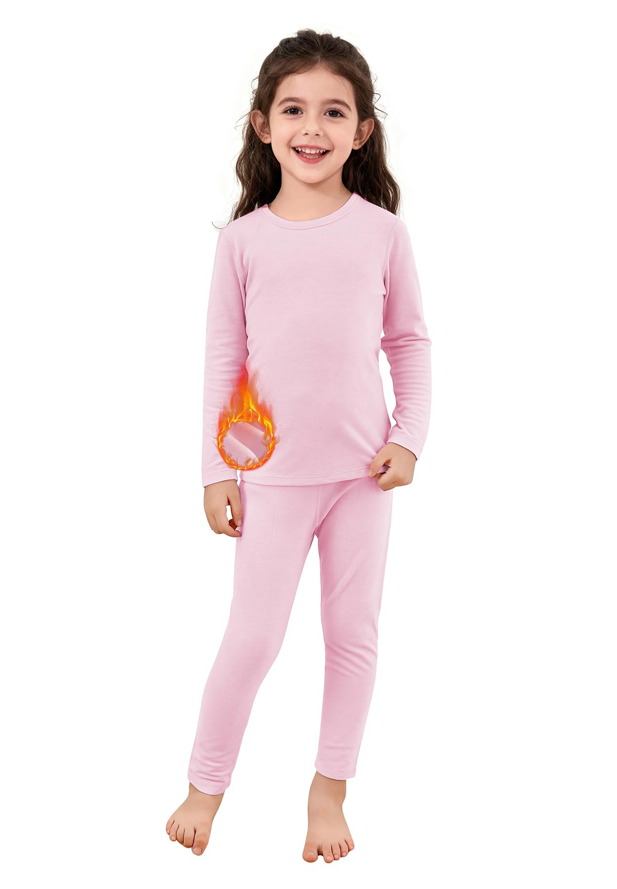 Zando Girls Thermal Underwear Set for Kids 3T-4T