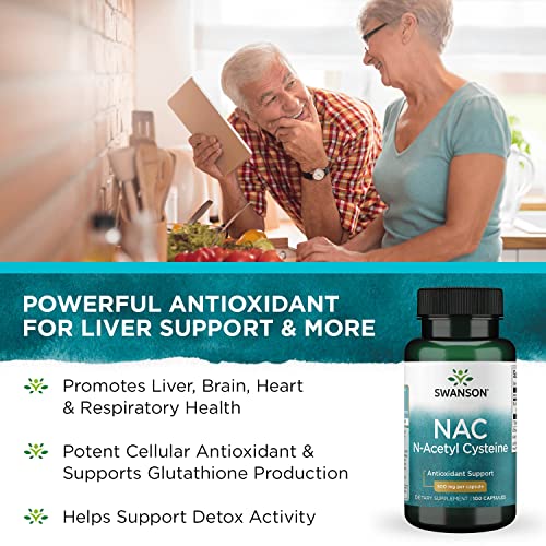 Swanson Antioxidant Liver Support & Amino Acids Supplement 600 mg 100
