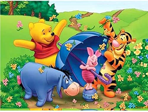 JXSM 5D DIY Round diamond picture full cartoon painting Winnie the Pooh embroidery cross stitch needlework(19.7x27.6inch)