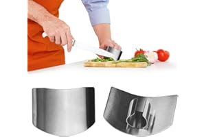 POUSBO Stainless Steel Finger Guard, 2023 New Finger Protector for Cutting Food, Premium Slicing Tool Finger Protector Finger Protectors when Cutting, Slicing, Dicing, Chopping Vegatables (2 Pcs)