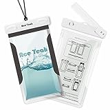 Waterproof Case, 2 Pack Ace Teah Universal Waterproof Phone Case Bag, Dry Pouch for Swimming, Diving, Snorkeling, Compatible with iPhone 7 7 Plus, Phone Devices Up to 6.0 Inch Diagonal, Black, White