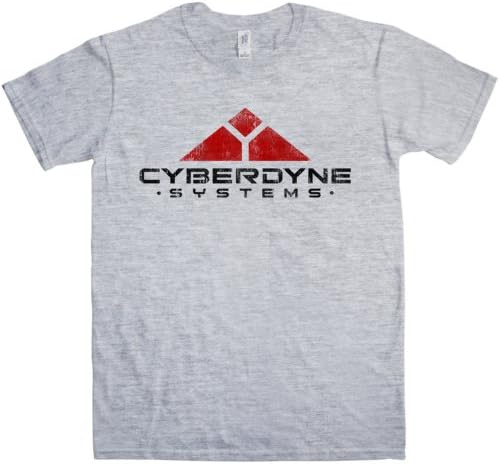 Mens T Shirt - Cyberdyne Systems - Ash grey - Large