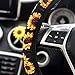Porpor BooyaPorpor Booya Sunflower Steering Wheel Cover Set,Safe Non Slip Neoprene Material Stretch-on Fabric Steering Wheel Cover Car car sunflower accessories (1 steering wheel cover + 2 key chains)