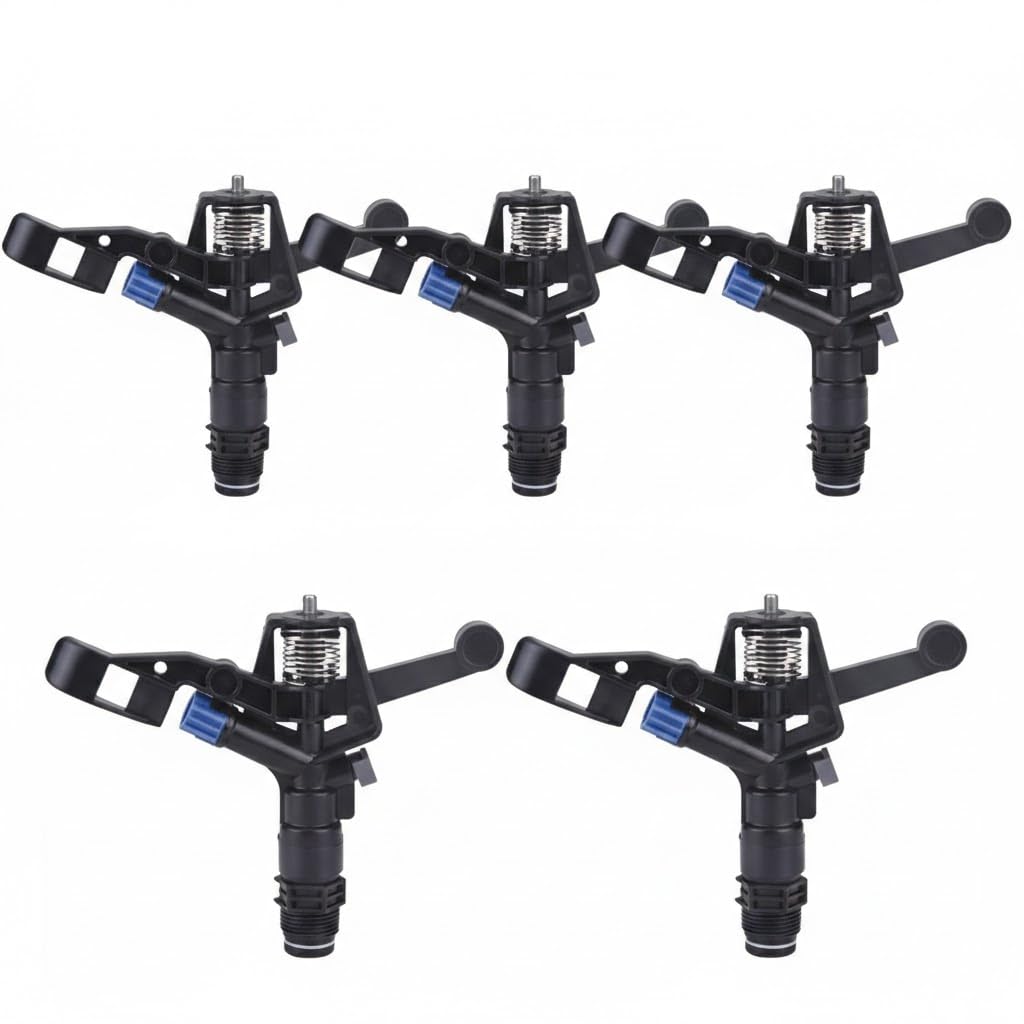 Suinga – Pack of 5 Water Sprinkler Irrigation 3/4 Inch Circular Agricultural 360° Range Radius 13 – 18 m Flow Rate 1.24 – 3.54 m3/hour Model Type Naandanjain 5035