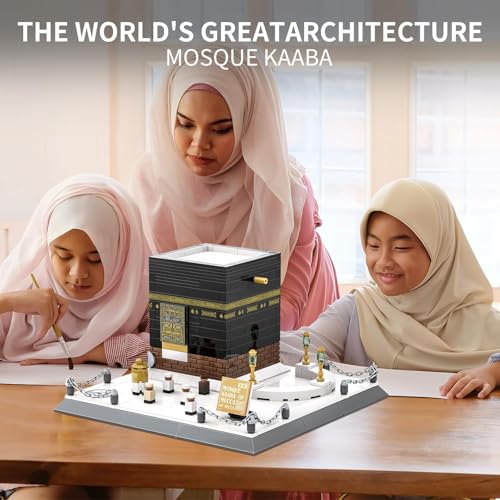 Kaaba Mosque of Mecca Building Blocks Set, 446-Piece Islamic Architecture Model Kit, STEM Educational Toy for Children & Adults, Eid Ramadan Gift, Makkah Islamic Home Decor toy for Kids